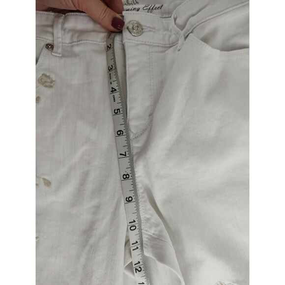 Gloria Vanderbilt Amanda Capri Floral Embroidered White Crop Casual Size 6 - Picture 5 of 10